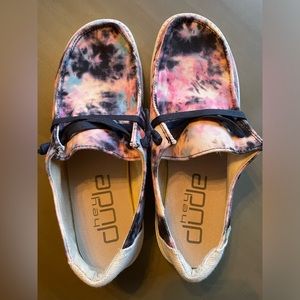 Women Hey Dude Wendy Size 8 Glitter Tie Dye